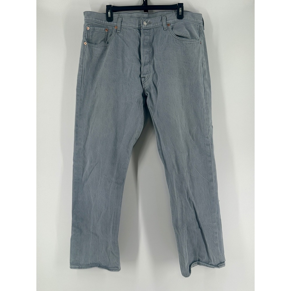 Levi's 501 Original Jeans Mens‎ 40x32 Gray Solid Straight Fit Modern 2010s Era